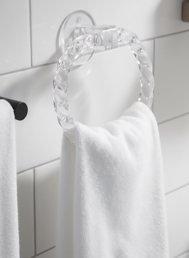 SAKPACK Acrylic Towel Ring Holder | Wall Mounted Transparent Bathroom Towel Hanger | Durable & Stylish Hand Towel Holder for Bathroom, Kitchen & Wash Basin - Image 2